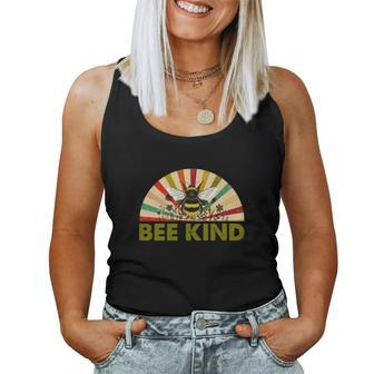 Bee Kind Colorful Retro Boho Design V2 Women Tank Top Basic Casual Daily Weekend Graphic - Seseable