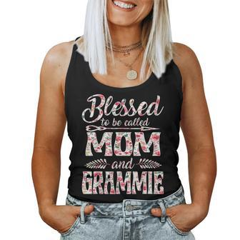 Blessed To Be Called Mom And Grammie Floral Mothers Day Women Tank Top Basic Casual Daily Weekend Graphic - Thegiftio UK