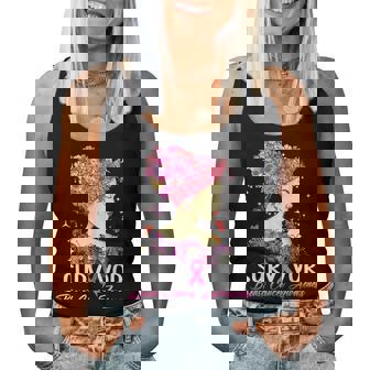 Butterfly Sunflower Survivor Pink Breast Cancer Awareness Women Tank Top Basic Casual Daily Weekend Graphic - Thegiftio