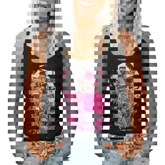 Cute Fairy Sugar Skull Breast Cancer Butterfly Pink Ribbon Women Tank Top Basic Casual Daily Weekend Graphic - Thegiftio