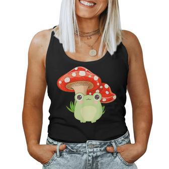 Cute Frog Mushroom Cottagecore Aesthetic Women Tank Top Basic Casual Daily Weekend Graphic - Thegiftio UK