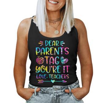 Dear Parents Tag Youre It Love Teachers Funny Women Tank Top Basic Casual Daily Weekend Graphic - Thegiftio UK