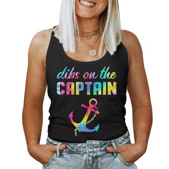 Funny Captain Wife Dibs On The Captain Girls Trip Tie Dye Women Tank Top Basic Casual Daily Weekend Graphic - Thegiftio UK