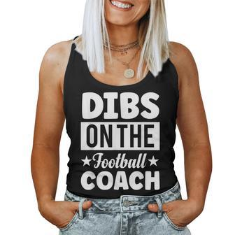 Funny Dibs On The Football Coach Funny Football Coachs Wife Women Tank Top Basic Casual Daily Weekend Graphic - Thegiftio UK