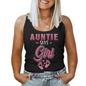 Gender Reveal Auntie Says Girl Baby Matching Family Set Women Tank Top Basic Casual Daily Weekend Graphic - Thegiftio UK