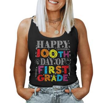 Happy 100Th Day Of School First 1St Grade Teacher Boys Girls Women Tank Top Basic Casual Daily Weekend Graphic - Thegiftio UK