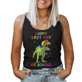 Happy Last Day Of School Dinosaur T Rex Cute Teacher Student Women Tank Top Basic Casual Daily Weekend Graphic - Thegiftio UK