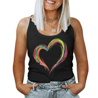 Heart Rainbow Flag Lgbt Gay Les Pride Support Lgbtq Parade Women Tank Top Basic Casual Daily Weekend Graphic - Thegiftio UK
