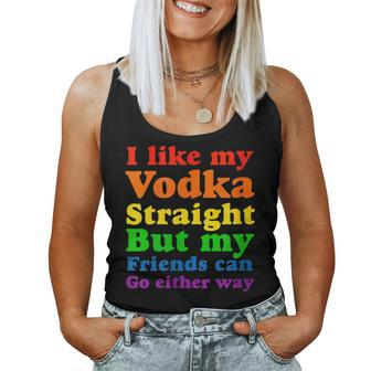 I Like My Vodka Straight But My Friends Can Go Either Way Women Tank Top Basic Casual Daily Weekend Graphic - Thegiftio UK