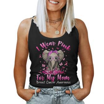 I Wear Pink For My Mom Mama Elephant Breast Cancer Awareness Women Tank Top Basic Casual Daily Weekend Graphic - Thegiftio UK