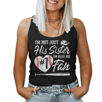 Im Not Just His Sister Im His Number One Fan Baseball Cute Women Tank Top Basic Casual Daily Weekend Graphic - Thegiftio UK