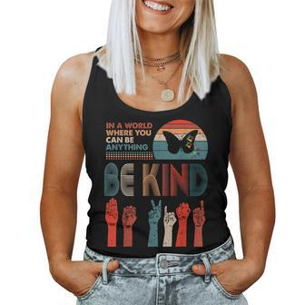 In The World Where You Can Be Anything Be Kind Sign Language Women Tank Top Basic Casual Daily Weekend Graphic - Thegiftio UK