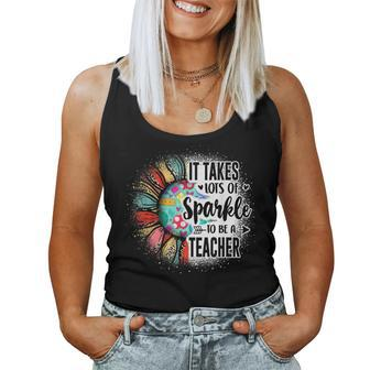 It Take Lots Of Sparkle To Be A Teacher With Sunflower Women Tank Top Basic Casual Daily Weekend Graphic - Thegiftio UK