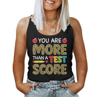 Leopard You Are More Than A Test Score Teacher Test Day Women Tank Top Basic Casual Daily Weekend Graphic - Thegiftio UK