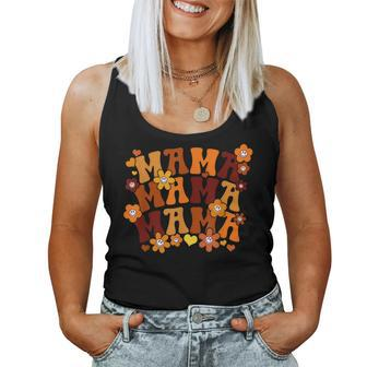 Mama Autumn Vintage Retro Groovy Hippie Flowers Mothers Day Women Tank Top Basic Casual Daily Weekend Graphic - Thegiftio UK