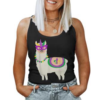 Mardi Gras Llama Funny Carnival Fat-Tuesday Party Women Tank Top Basic Casual Daily Weekend Graphic - Thegiftio UK