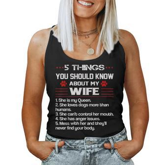 Mens 5 Things You Should Know About My Wife Funny Dog Paw Women Tank Top Basic Casual Daily Weekend Graphic - Thegiftio UK