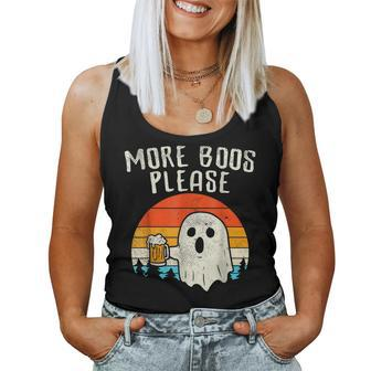 More Boos Please Ghost Beer Funny Halloween Beer Drinking Women Tank Top Basic Casual Daily Weekend Graphic - Thegiftio UK