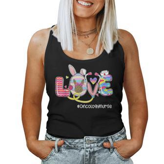 Oncology Nurse Funny Love Nursing Easter Stethoscope Bunny Women Tank Top Basic Casual Daily Weekend Graphic - Thegiftio UK