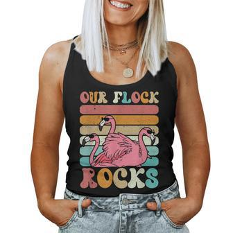 Our Flock Rocks Flamingo Matching Family Vacation V2 Women Tank Top Basic Casual Daily Weekend Graphic - Thegiftio UK