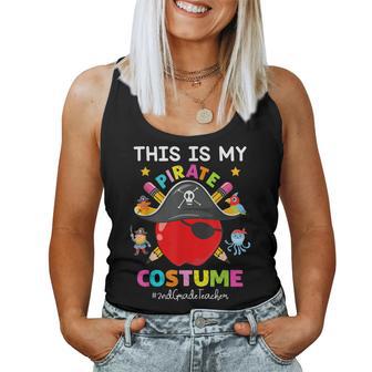 Pirate 2Nd Grade Teacher Spooky Halloween Costume Pirate Day Women Tank Top Basic Casual Daily Weekend Graphic - Thegiftio UK