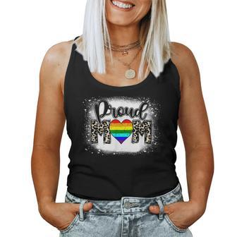 Proud Mom Heart Leopard Lgbt Gay Pride Support Lgbtq Parade Women Tank Top Basic Casual Daily Weekend Graphic - Thegiftio UK