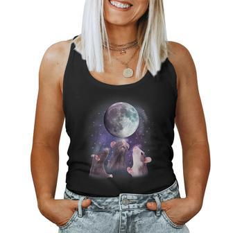 Rats Howling At The Moon - Funny Rat Women Tank Top Basic Casual Daily Weekend Graphic - Thegiftio UK