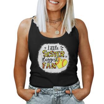 Softball Sister Little Sister Biggest Fan V2 Women Tank Top Basic Casual Daily Weekend Graphic - Thegiftio UK