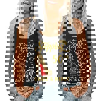 Stepping Into My 50Th Birthday With Gods Grace & Mercy Women Tank Top Basic Casual Daily Weekend Graphic - Thegiftio