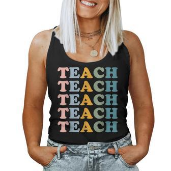 Teach Boho Teacher Crewneck Elementary School Teacher Women Tank Top Basic Casual Daily Weekend Graphic - Thegiftio UK