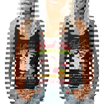 Thank You Mommy And Daddy For Giving Me Life Christmas Bear Women Tank Top Basic Casual Daily Weekend Graphic - Thegiftio