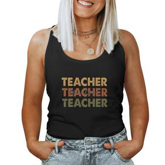 Thankful Teacher Job Sweater Fall Present Women Tank Top Basic Casual Daily Weekend Graphic - Seseable