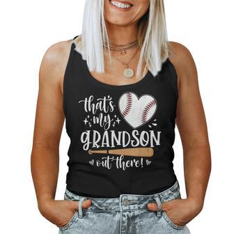 Thats My Grandson Out There Baseball Grandma Mothers Day Women Tank Top Basic Casual Daily Weekend Graphic - Thegiftio UK
