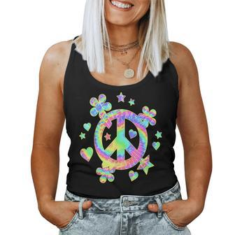 Tie Dye Peace Sign Cute Love Colorful Tye Dye Hippie Flowers Women Tank Top Basic Casual Daily Weekend Graphic - Thegiftio UK