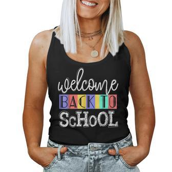 Welcome Back To School First Day Of School Teachers V2 Women Tank Top Basic Casual Daily Weekend Graphic - Thegiftio UK