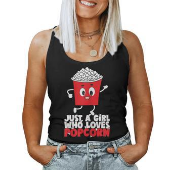 Womens Cool Just A Girl Who Loves Popcorn Girls Popcorn Lovers Women Tank Top Basic Casual Daily Weekend Graphic - Thegiftio UK