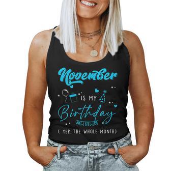 Womens Queen Was Born In November Happy Birthday Gifts For Womens Women Tank Top Basic Casual Daily Weekend Graphic - Thegiftio