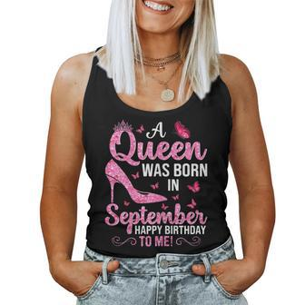 Womens September Birthday For Women Girls Queen Born In Sept Women Tank Top Basic Casual Daily Weekend Graphic - Thegiftio UK
