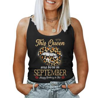 Womens September Birthday Leopard Its My Birthday September Queen Women Tank Top Basic Casual Daily Weekend Graphic - Thegiftio UK