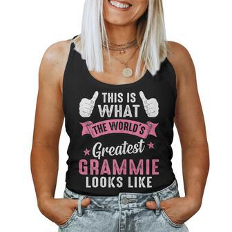 Womens What Worlds Greatest Grammie Looks Like Funny Mothers Day Women Tank Top Basic Casual Daily Weekend Graphic - Thegiftio UK