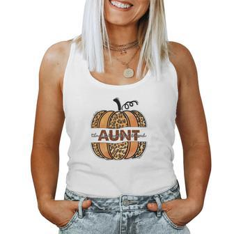 Aunt Pumpkin Thankful Grateful Blessed Fall Season Women Tank Top Basic Casual Daily Weekend Graphic - Seseable
