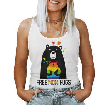 Bear Free Mom Hugs Rainbow Lgbt Lesbian Gay Pride Month Women Tank Top Basic Casual Daily Weekend Graphic - Thegiftio UK