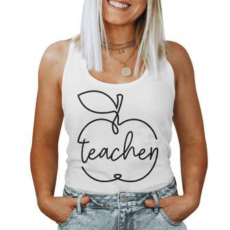 Cute Teacher In Vintage Apples Men Women Teacher Women Tank Top Basic Casual Daily Weekend Graphic - Thegiftio UK
