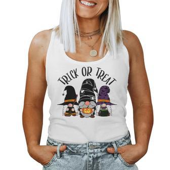 Cute Witch Gnomes Halloween Garden Gnome Trick Or Treat Women Tank Top Basic Casual Daily Weekend Graphic - Thegiftio UK