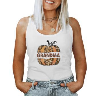 Grandma Pumpkin Thankful Grateful Blessed Fall Season Women Tank Top Basic Casual Daily Weekend Graphic - Seseable