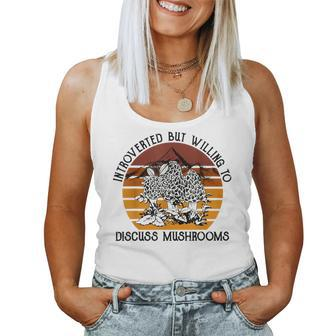 Introverted But Willing To Discuss Mushrooms Halloween Women Tank Top Basic Casual Daily Weekend Graphic - Seseable