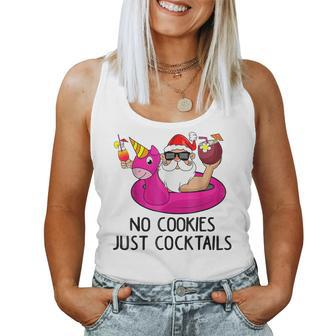 Summer Santa Christmas In July No Cookies Just Cocktails Women Tank Top Basic Casual Daily Weekend Graphic - Thegiftio UK