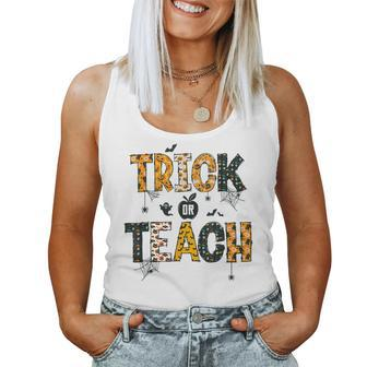 Trick Or Teach Funny Halloween Costume Cute Teacher Life Women Tank Top Basic Casual Daily Weekend Graphic - Thegiftio UK