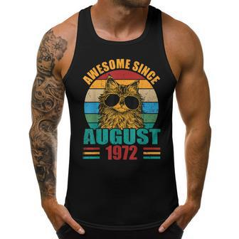 Retro Awesome Since August 1972 50Th Birthday 50 Years Old Men Tank Top Daily Basic Casual Graphic - Thegiftio UK