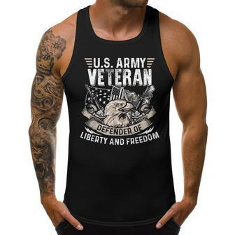 Us Army Veteran Defender Of Liberty 4Th Of July Day Men Tank Top Daily Basic Casual Graphic - Seseable